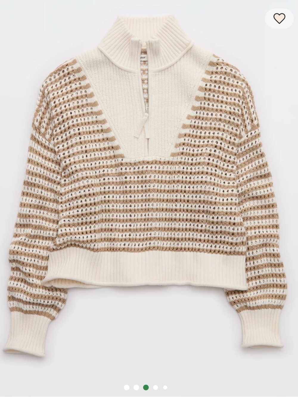 Aerie Crochet Quarter Zip Sweater - Picture 11 of 13